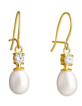 Lempikoru Moment of Joy gold-plated silver wire pearl earrings 54 010 30 000