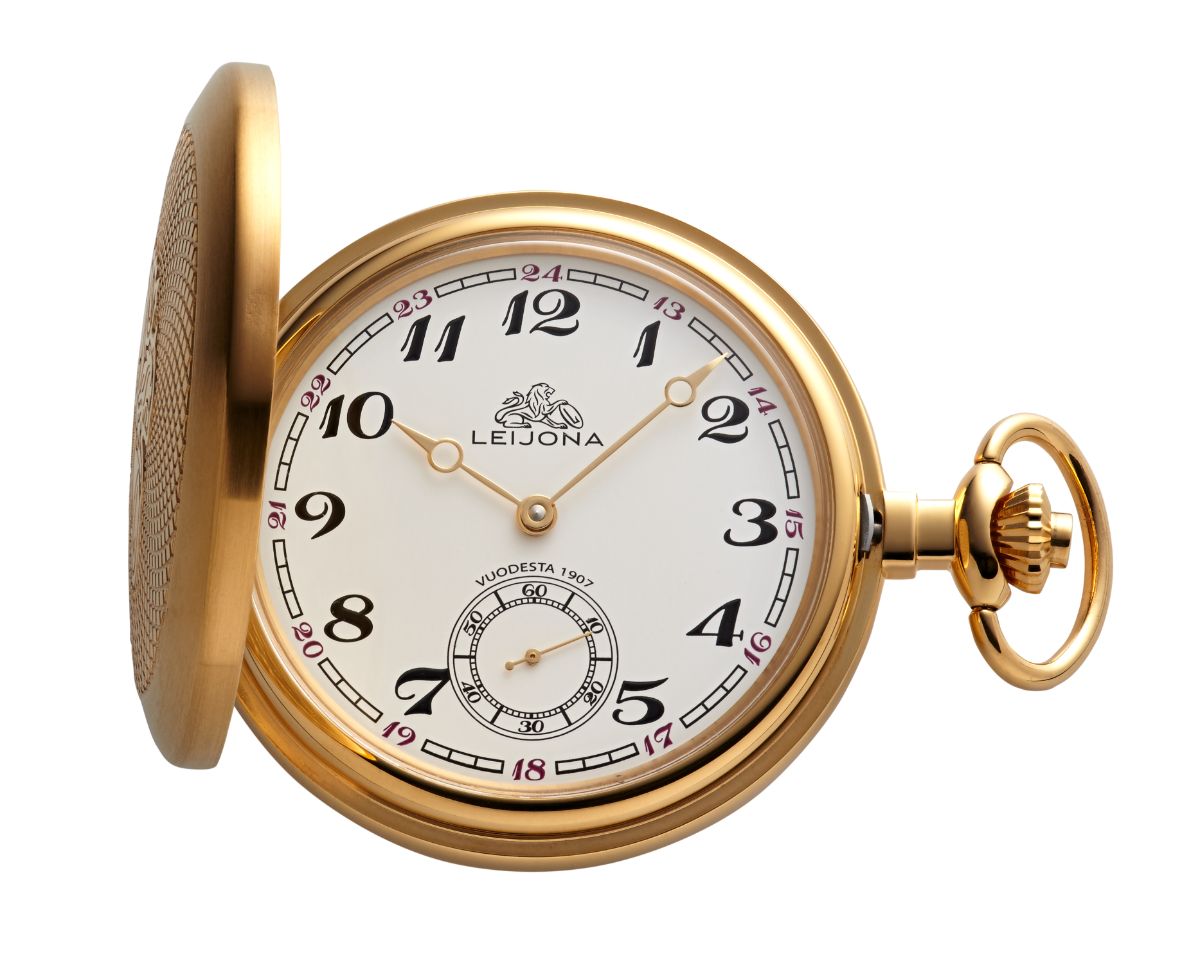 Leijona mechanical gold double pocket watch 5531-43