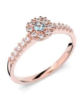 Festive Jasmin aquamarine halo diamond ring 561-025A-PK