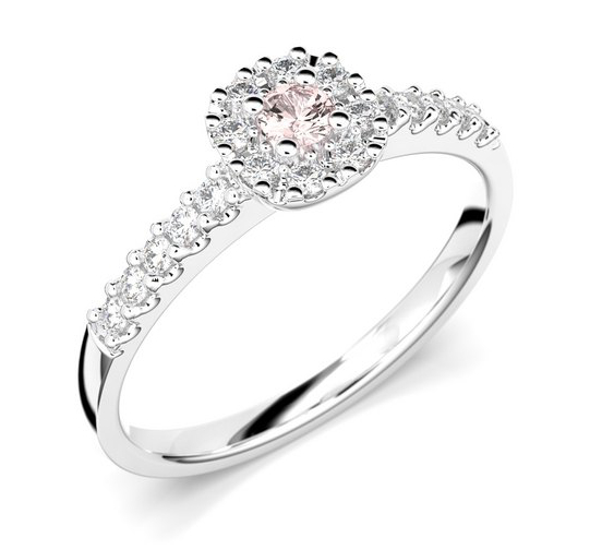 Festive Jasmin morganite halo diamond ring 561-025M-VK