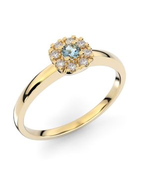 Festive Jasmin aquamarine halo diamond ring 562-015A-KK