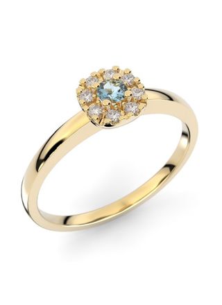 Festive Jasmin aquamarine halo diamond ring 562-015A-KK