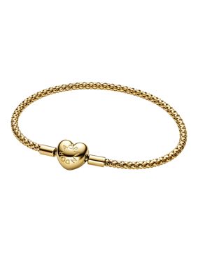 Pandora Moments gold-plated heart clasp bracelet 563811C00