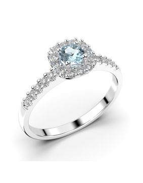 Festive Janette aquamarine halo diamond ring 566-040A-VK