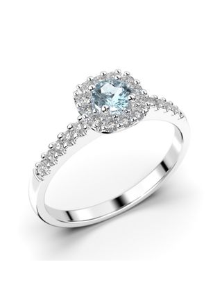 Festive Janette aquamarine halo diamond ring 566-040A-VK