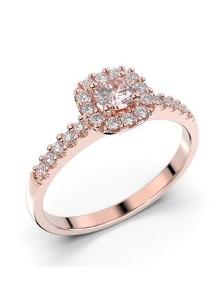 Festive Janette morganite halo diamond ring 566-040M-PK