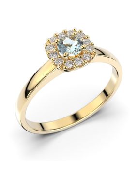 Festive Janette aquamarine halo diamond ring 567-030A-KK
