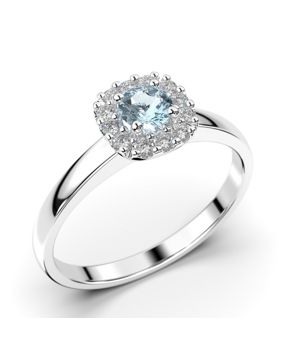 Festive Janette aquamarine halo diamond ring 567-030A-VK