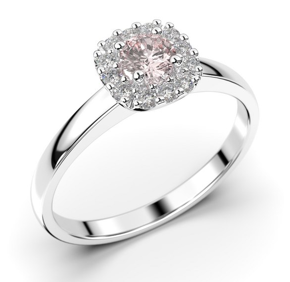 Festive Janette morganite halo diamond ring 567-030M-VK
