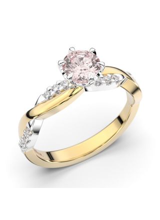 Festive Teresa morganite side stone diamond ring 569-064M-KV