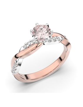 Festive Teresa morganite side stone diamond ring 569-064M-PV