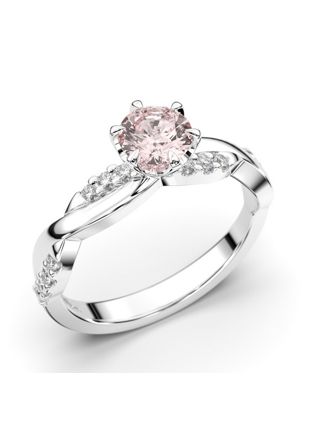 Festive Teresa morganite side stone diamond ring 569-064M-VK