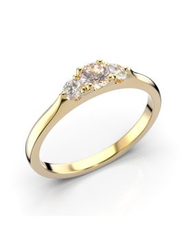 Festive Megan morganite 3-stone diamond ring 571-034M-KK