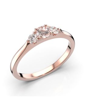 Festive Megan morganite 3-stone diamond ring 571-034M-PK