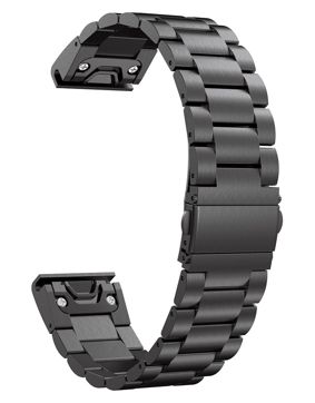 Tiera Garmin Fenix Classic stainless steel band quick release black 26 mm