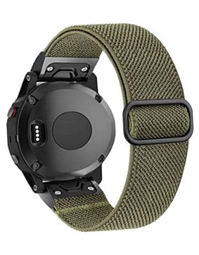 Tiera Garmin Fenix elastic nylon band quick release Army Green 22 mm