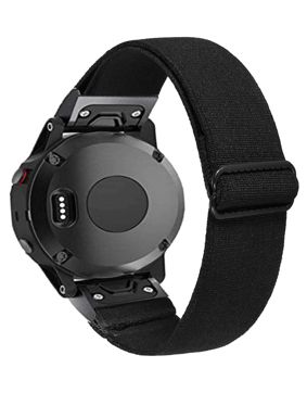 Tiera Garmin Fenix elastic nylon band quick release black 22 mm
