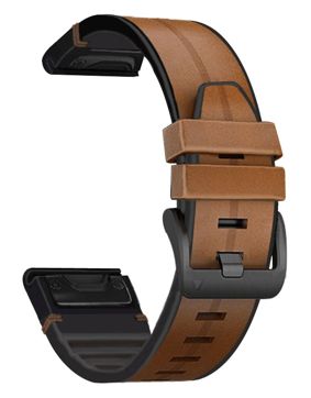 Tiera Garmin Fenix leather-silicone band quick release brown 22 mm