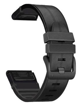 Tiera Garmin Fenix leather-silicone band quick release black 22 mm