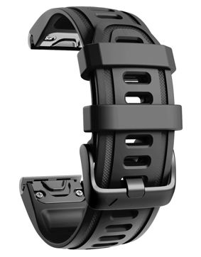 Tiera Garmin Fenix silicone band black quick release 20 mm