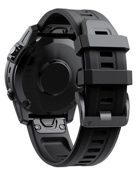 Tiera Garmin Fenix Classic silicone band black quick release 26 mm