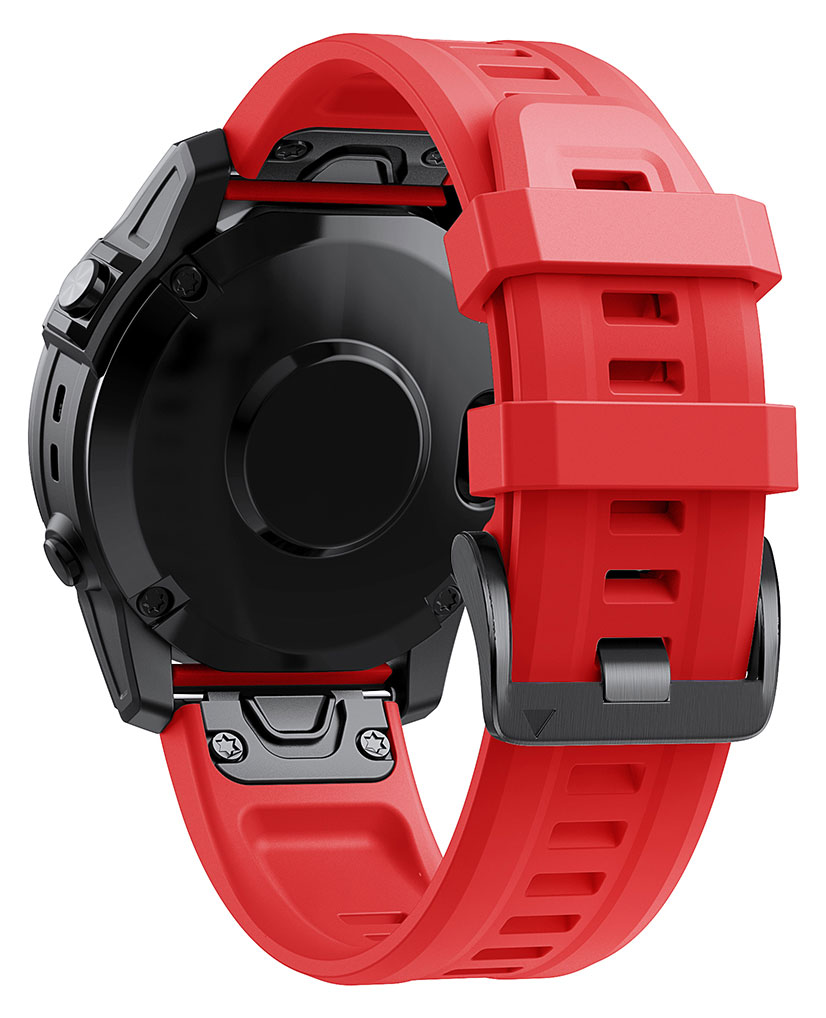 Tiera Garmin Fenix Classic silicone band red quick release 22 mm watchesonline