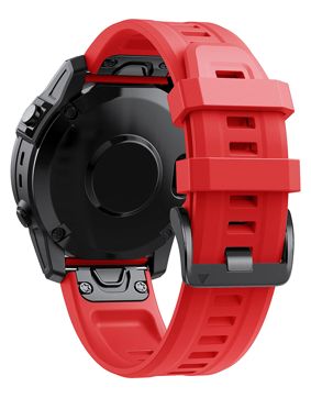 Tiera Garmin Fenix Classic silicone band red quick release 26 mm