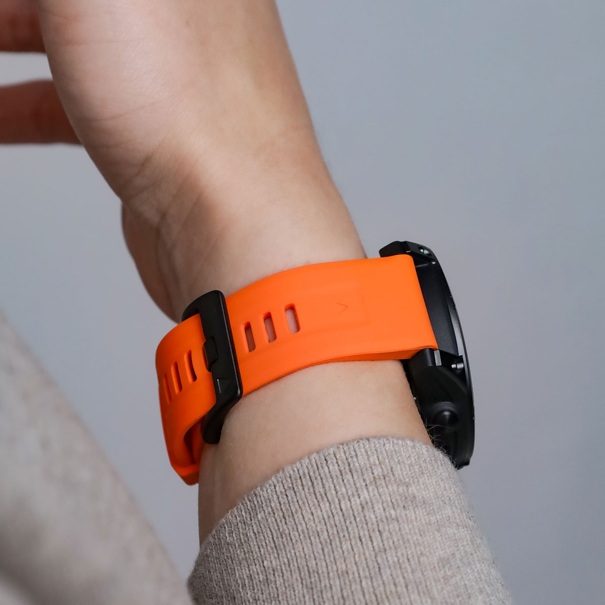 Tiera Garmin Fenix Classic silicone band orange quick release 22