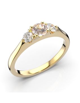Festive Megan morganite 3-stone diamond ring 572-050M-KK