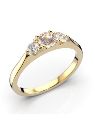 Festive Megan morganite 3-stone diamond ring 572-050M-KK