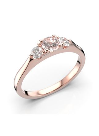 Festive Megan morganite 3-stone diamond ring 572-050M-PK