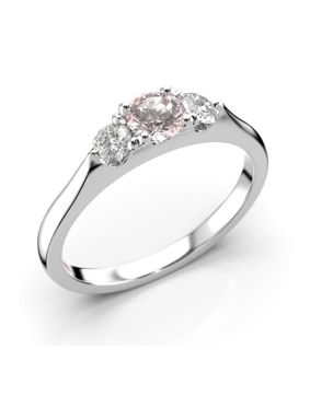 Festive Megan morganite 3-stone diamond ring 572-050M-VK