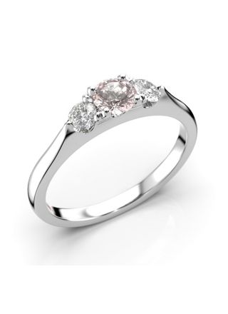 Festive Megan morganite 3-stone diamond ring 572-050M-VK