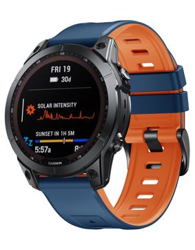 Tiera Garmin Fenix Trend silicone band blue-orange quick release 26 mm