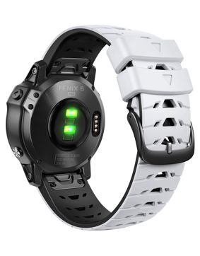 Tiera Garmin Fenix Sport silicone band white-black quick release 22 mm