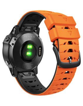 Tiera Garmin Fenix Sport silicone band orange-black quick release 22 mm