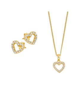 Lykka Hearts goldplated silver jewelry set