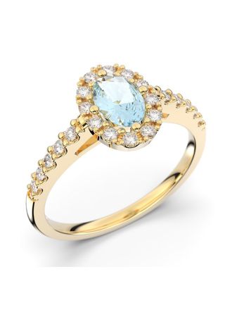 Festive Evelyn aquamarine halo diamond ring 577-072A-KK