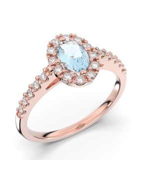 Festive Evelyn aquamarine halo diamond ring 577-072A-PK