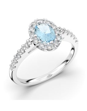 Festive Evelyn aquamarine halo diamond ring 577-072A-VK