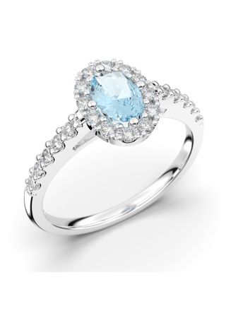 Festive Evelyn aquamarine halo diamond ring 577-072A-VK