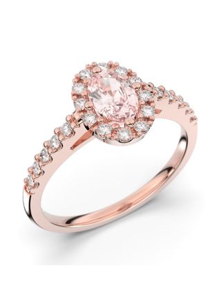 Festive Evelyn morganite halo diamond ring 577-072M-PK