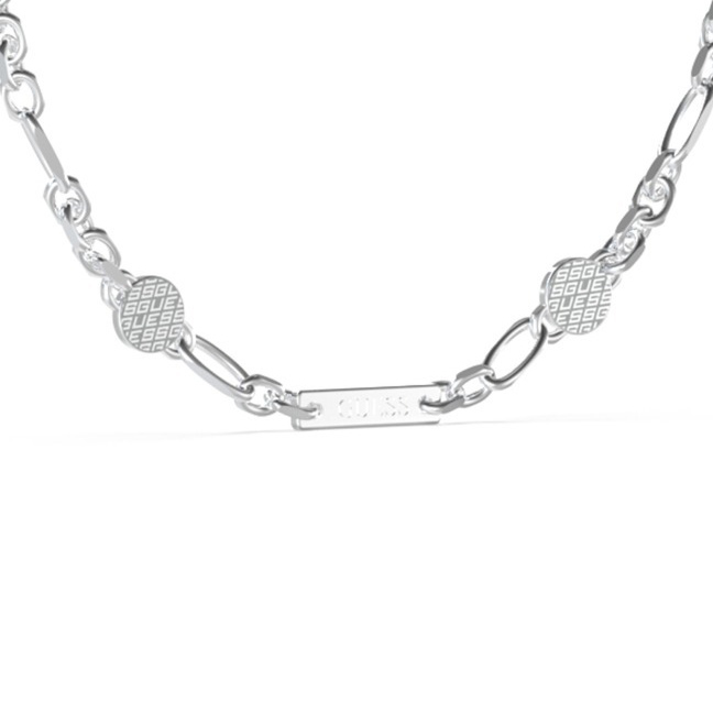 GUESS King's road steel colored dog tag necklace JUMN03227JWSTT/U