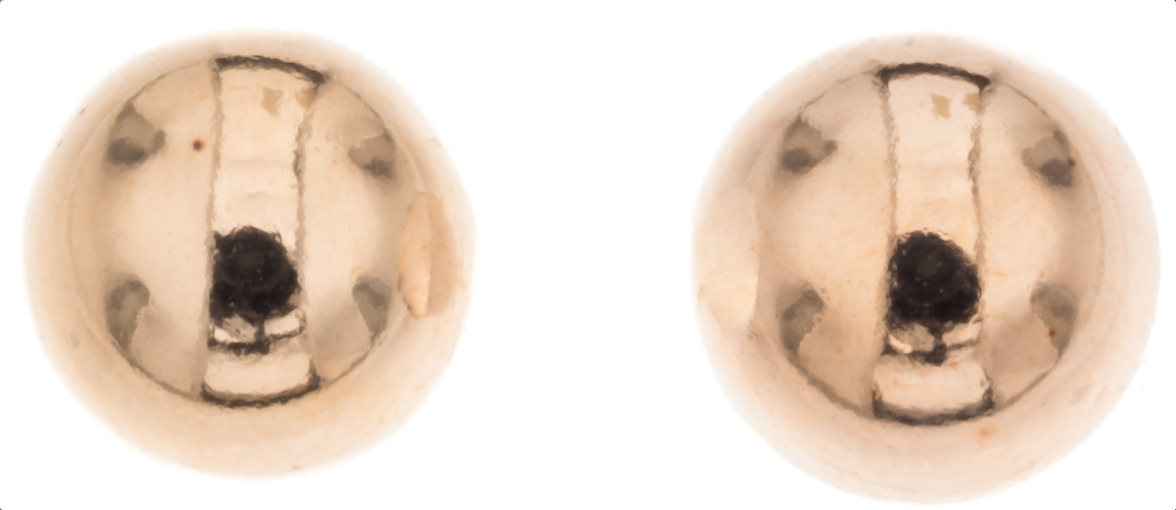 Silver Bar ballearrings 10 mm goldplated 5843