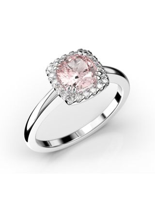 Festive Elsa morganite halo diamond ring 587-090M-VK
