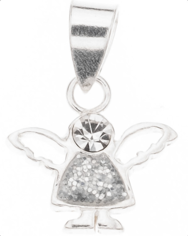 Silver Bar Kerub pendant clear 10 mm 5883