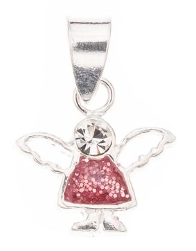 Silver Bar Kerub pendant pink 10 mm 5884