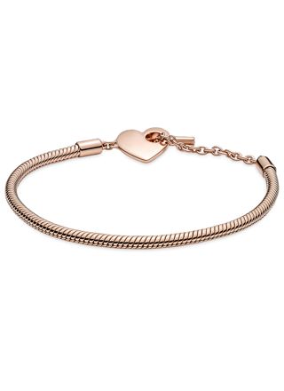 Pandora Moments Heart T-Bar Snake Chain Bracelet 589285C00