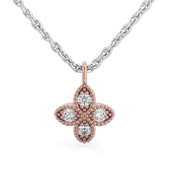 Festive Lotus diamond pendant 590-012R-PK