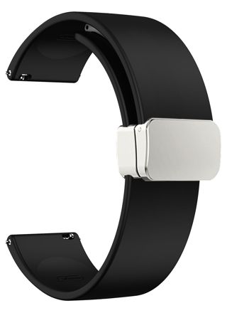 Tiera silicone band with magnetic clasp black 20 mm 